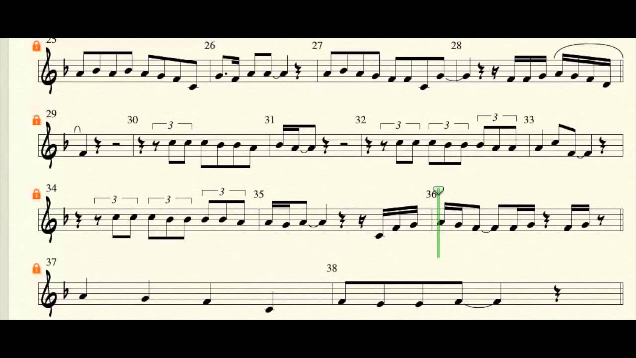 Thinking Out Loud Easy Key and low Register Trumpet or T. Sax (Real Trumpet Sound)