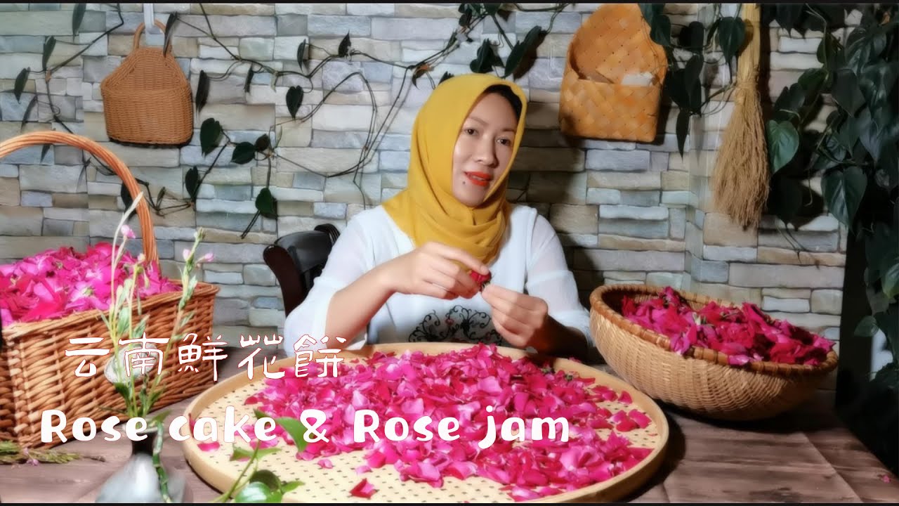 Rose cake&Rose jam|Muslim Chinese Food | BEST Chinese halal food recipes|到了云南一定要品尝的鲜花饼，在家就能做【玫瑰花酱】