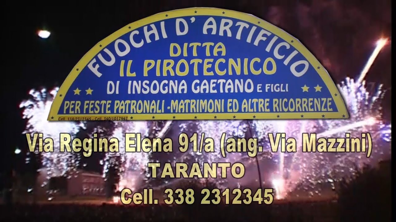FUOCHI D'ARTIFICIO - IL PIROTECNICO, TARANTO: GLI ARTICOLI