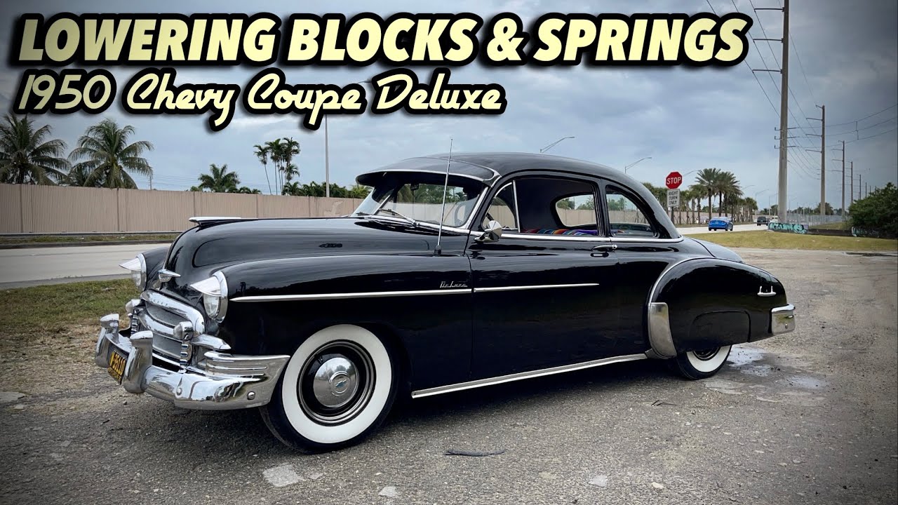 Lower your 1949-1952 chevy fleetline, styleline, or coupe using lowering blocks and springs