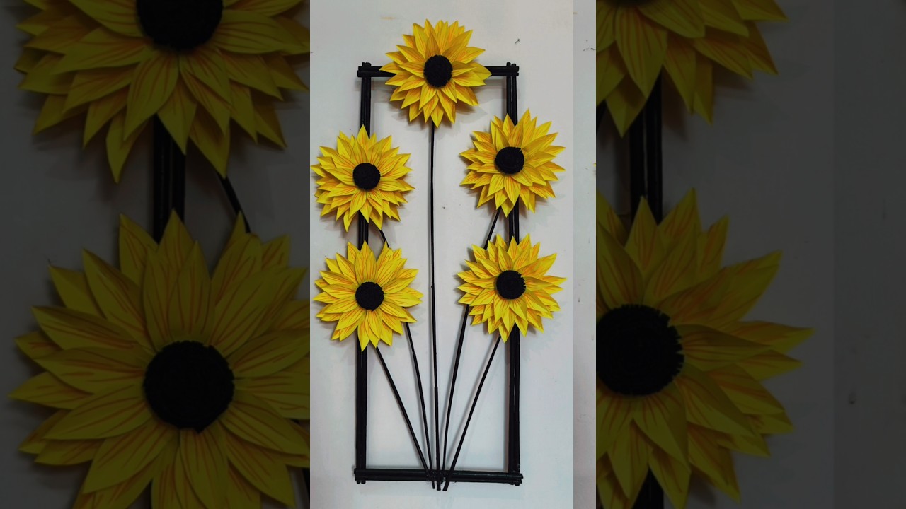 diy 🌻 wall hanging | paper craft | Paper sunflower| #shorts