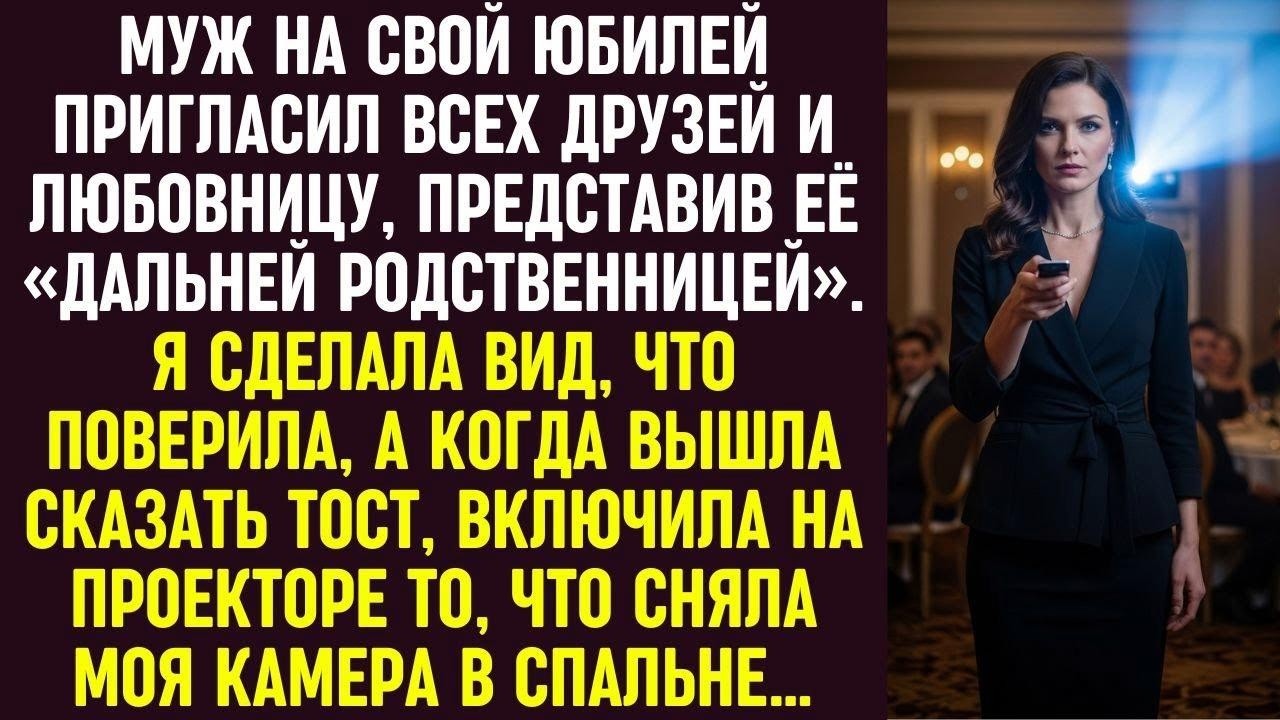 На юбилее муж представил любовницу как «родственницу», но мой тост с видео всё расставил по местам.