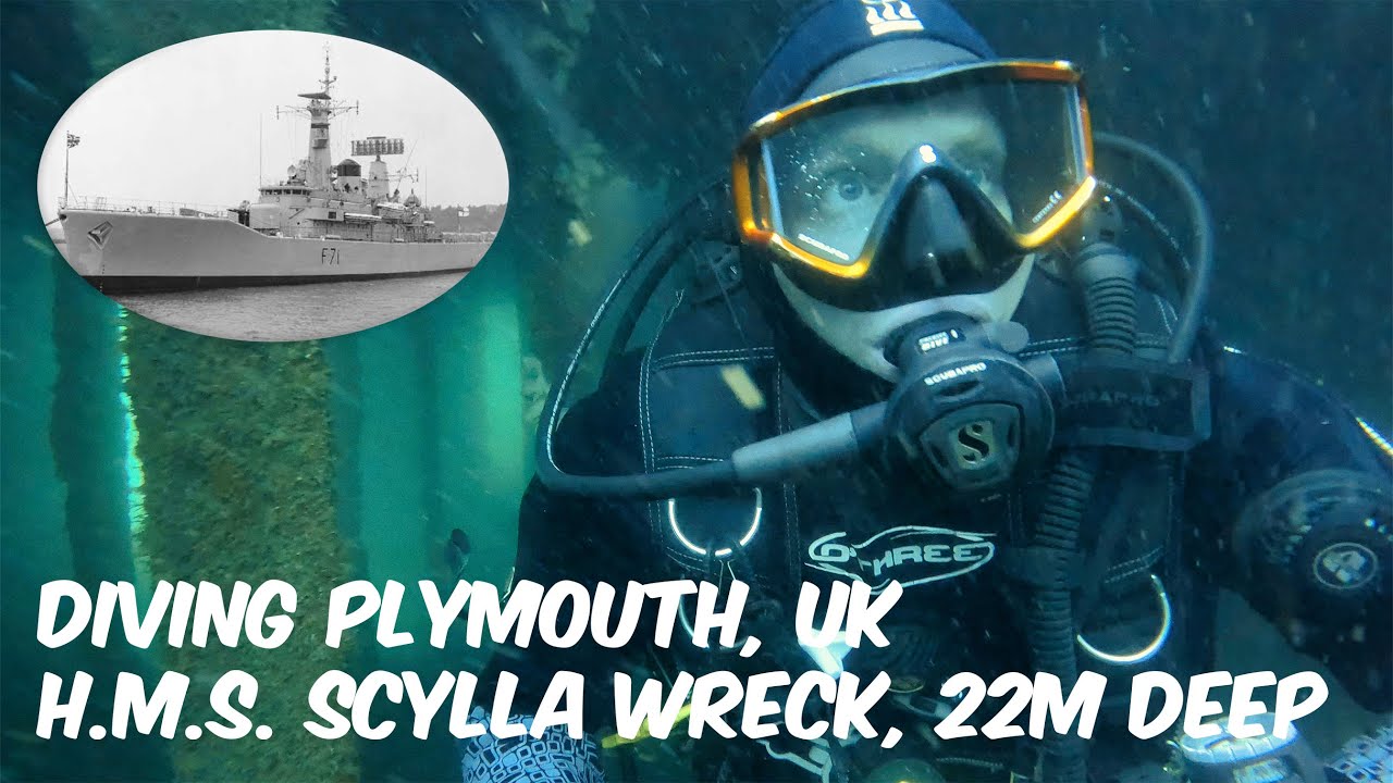 Diving Plymouth, UK - H.M.S. Scylla Wreck, 22M Deep Artificial Reef off the Coast