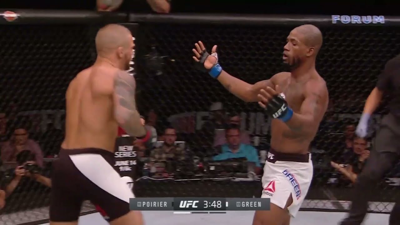 Bobby Green taunts Dustin Poirier then gets knocked tf out ! 😬 🙄 #short #mma