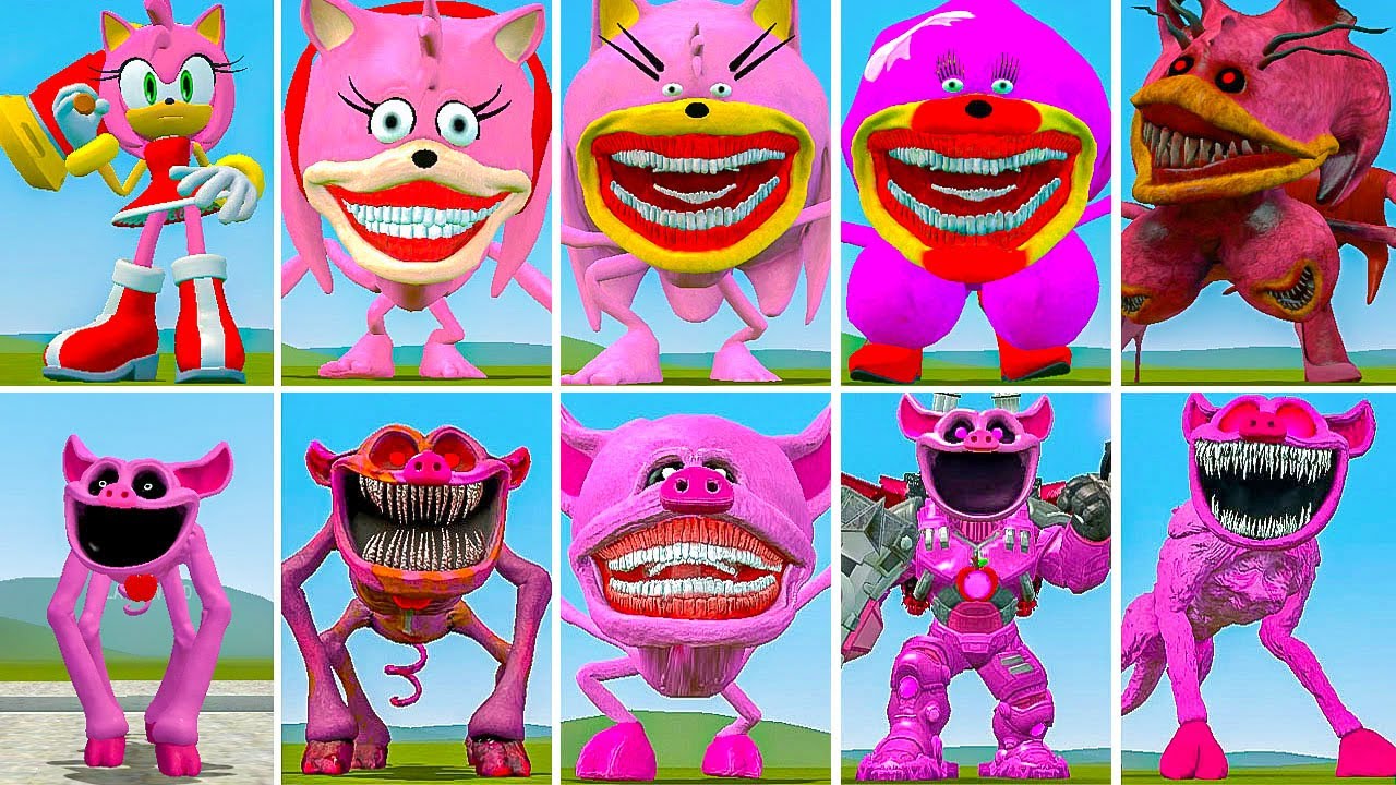 ALL NEW SONIC PINK VS SONIC PINK TAPES VS ALL NEW POPPY PLAYTIME VS PIG TAPES in GARRY'S MOD!!!