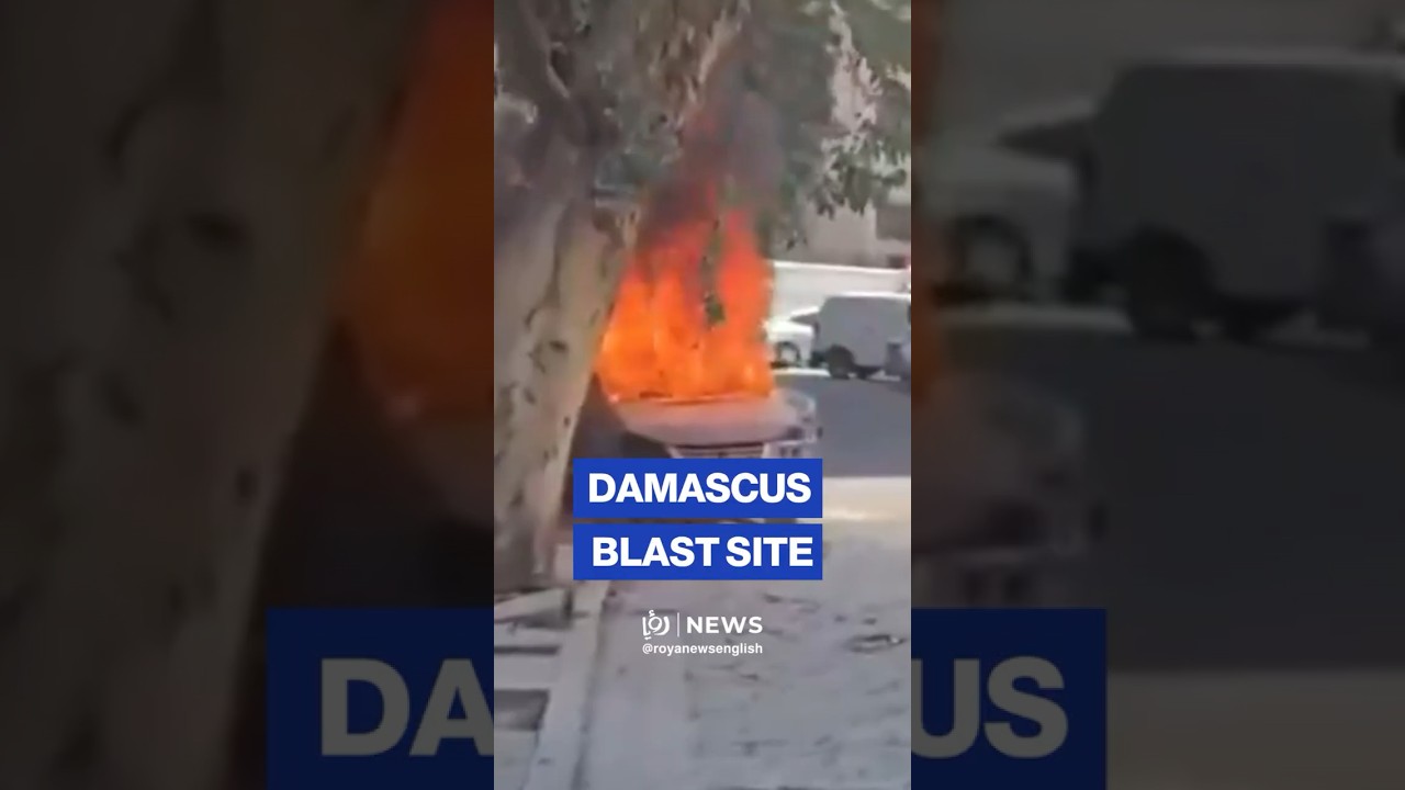 Close-up footage from Damascus blast site