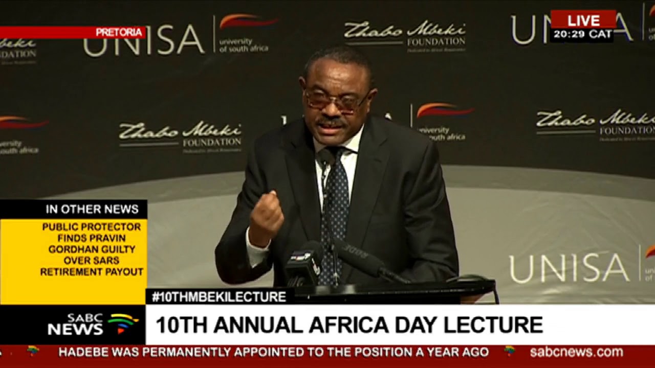 Former Prime Minster of Ethiopia, Desalegn Boshe delivers 10th Thabo Mbeki lecture
