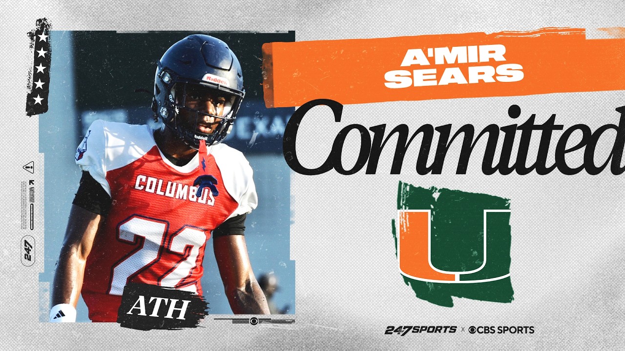 WATCH: 5-star ATH A'mir Sears commits to the Miami Hurricanes | Live Commitment