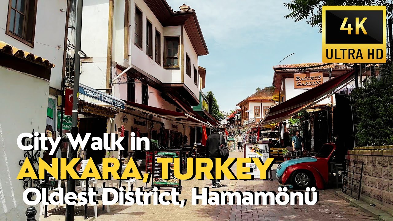 Historic Attractions in Old Ankara, Turkey Capital | Walking Tour in Ankara, Hamamonu | 4K UHD 60fps