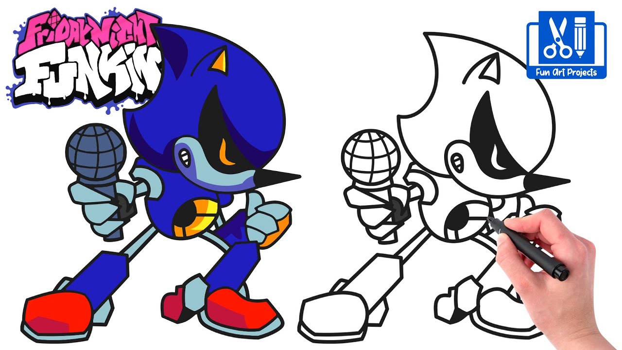 How To Draw Metal Sonic | Como dibujar Friday Night Funkin FNF Easy Step By Step