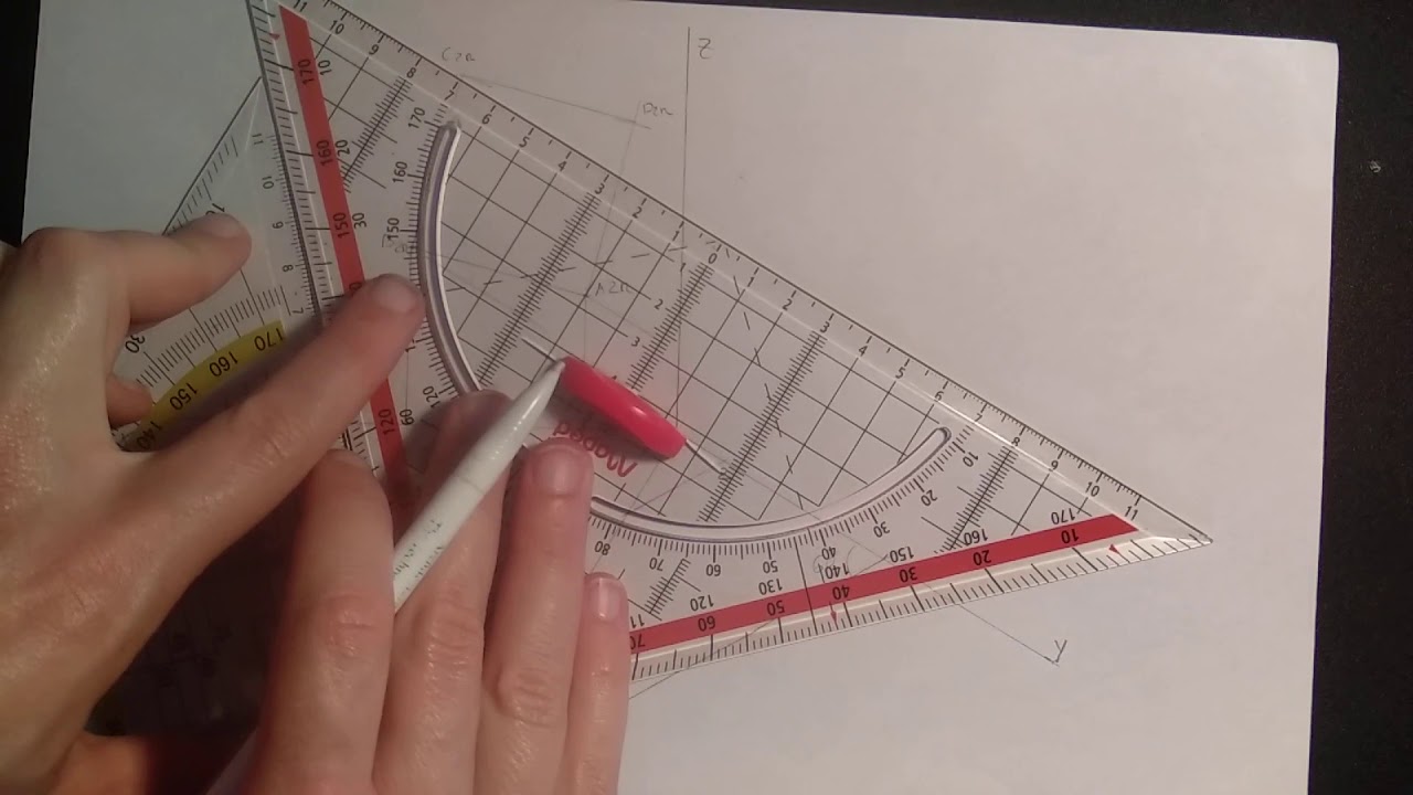 Perspectiva Cavaleira, Pirâmide Quadrangular, base frontal