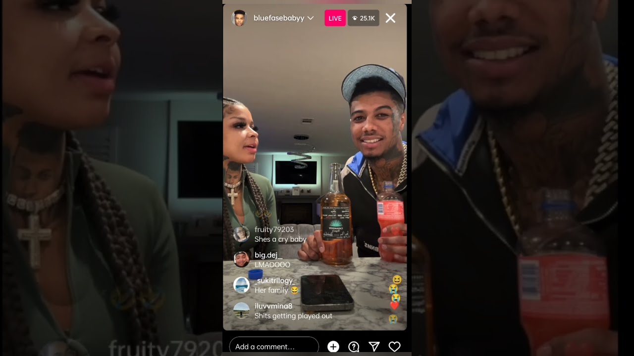 Blueface Chrisean rock fight IG live! Chrisean gets heated!!