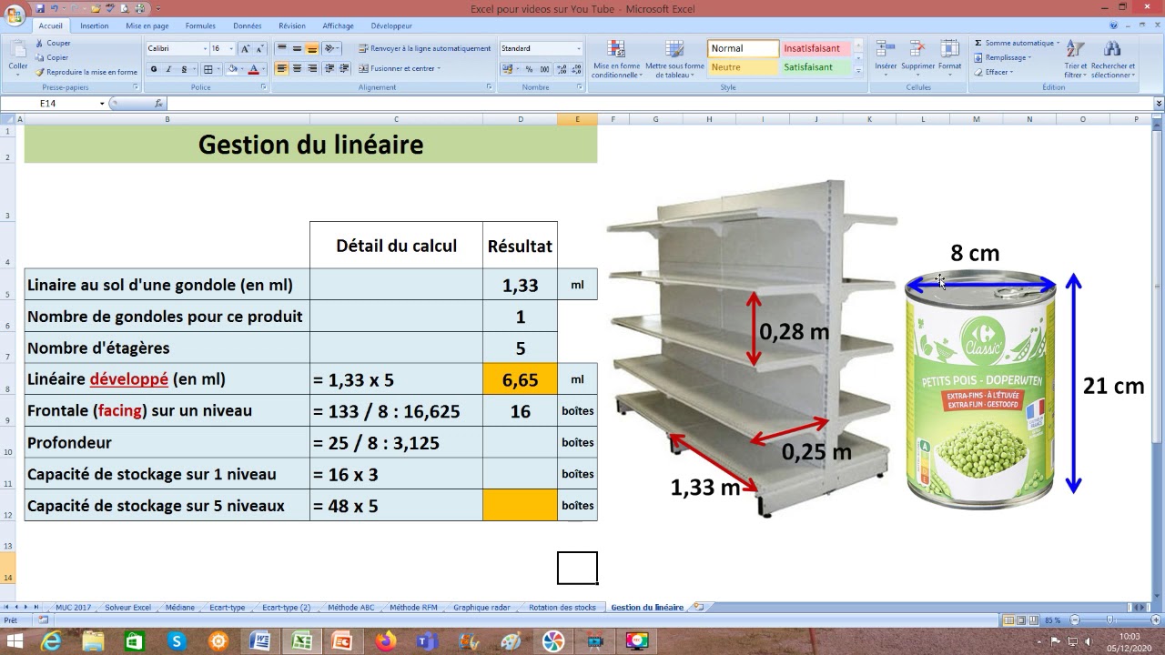 Lin&eacute;aire au sol, lin&eacute;aire d&eacute;velopp&eacute;, capacit&eacute; stockage