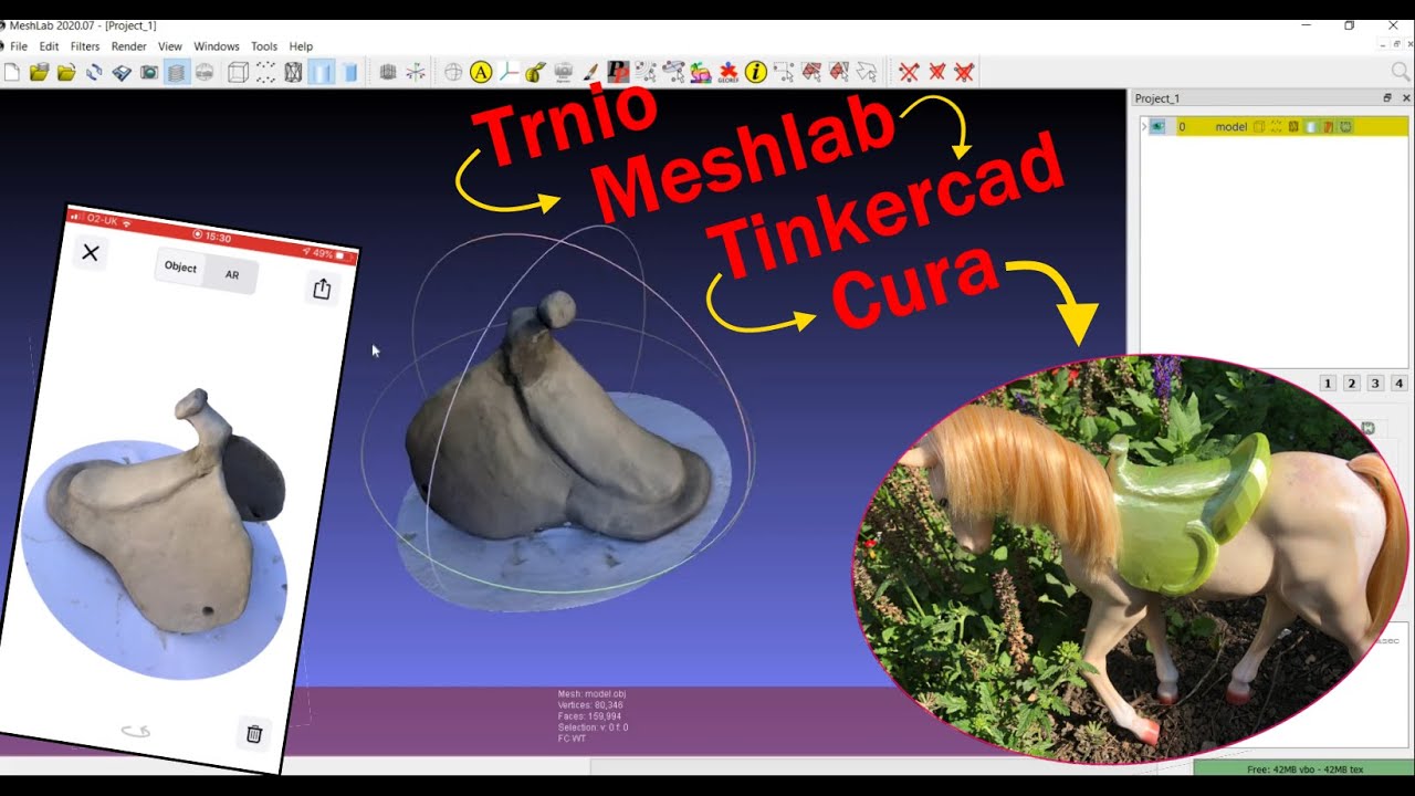 Making a Toy Horse Saddle: 3D Scanning with Trnio app and 3D printing model
