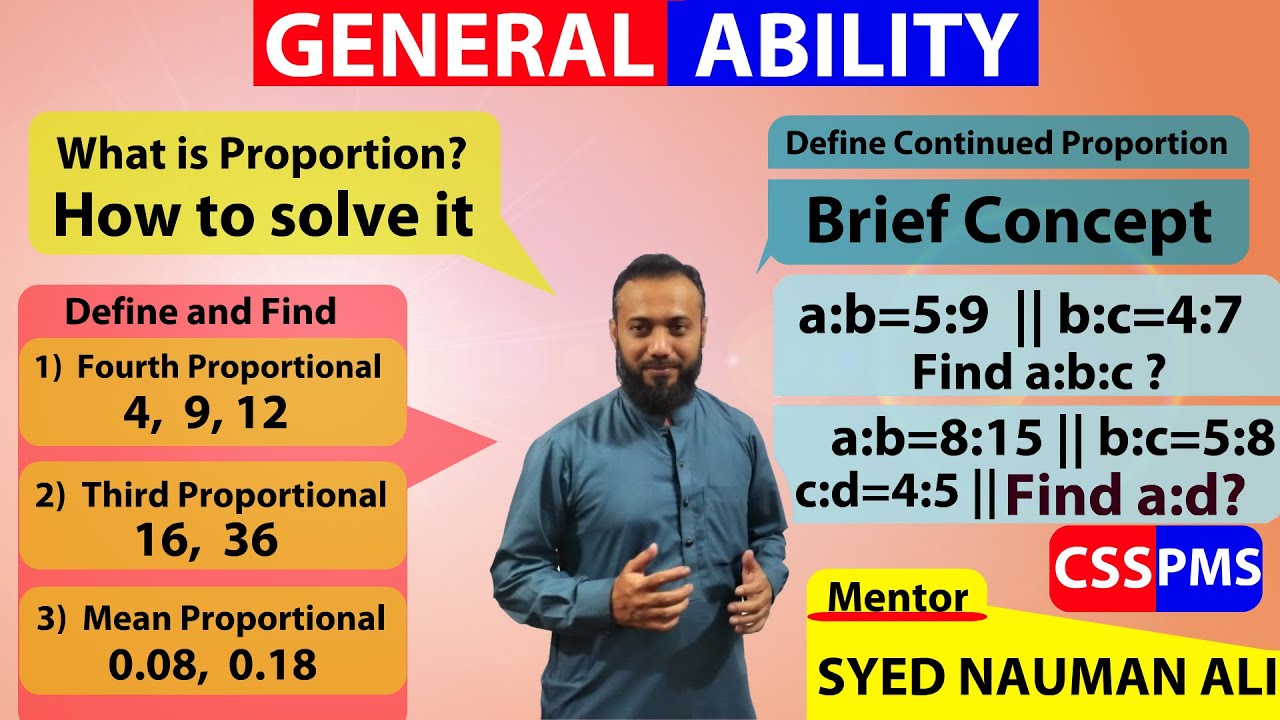 Find Fourth, Third and Mean Proportional || Solve Continued Proportion || Nauman Ali, CSS GSA Expert