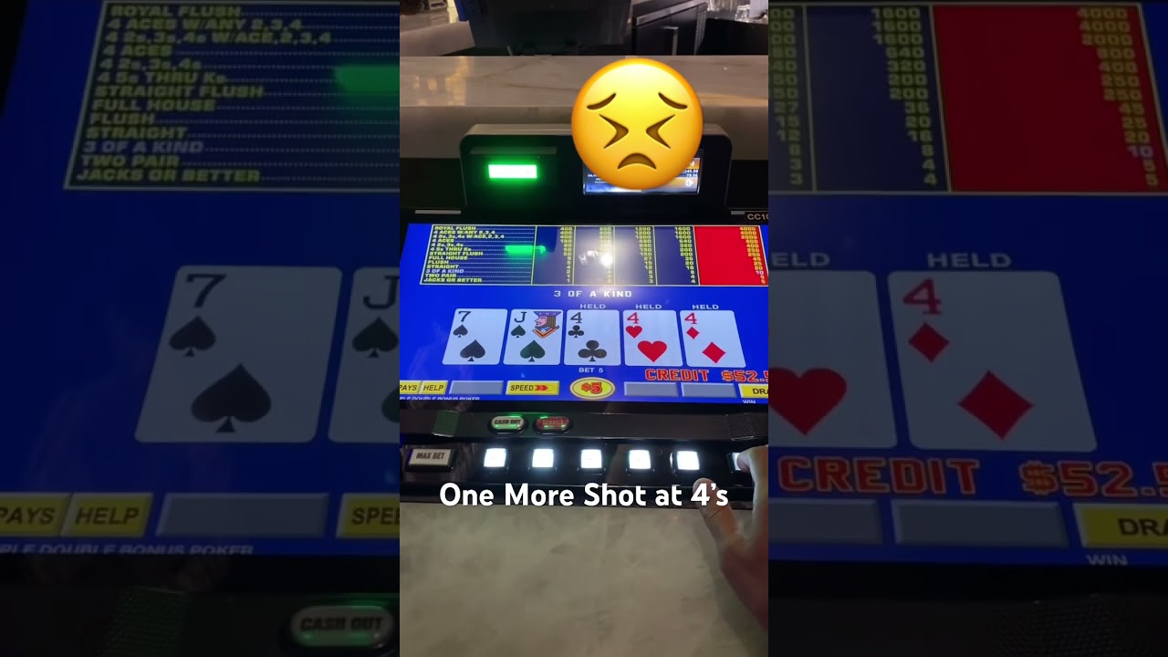 Another Chance at Quad 4&rsquo;s on Triple Double #videopoker #gambling #casino #slots #lasvegas #poker