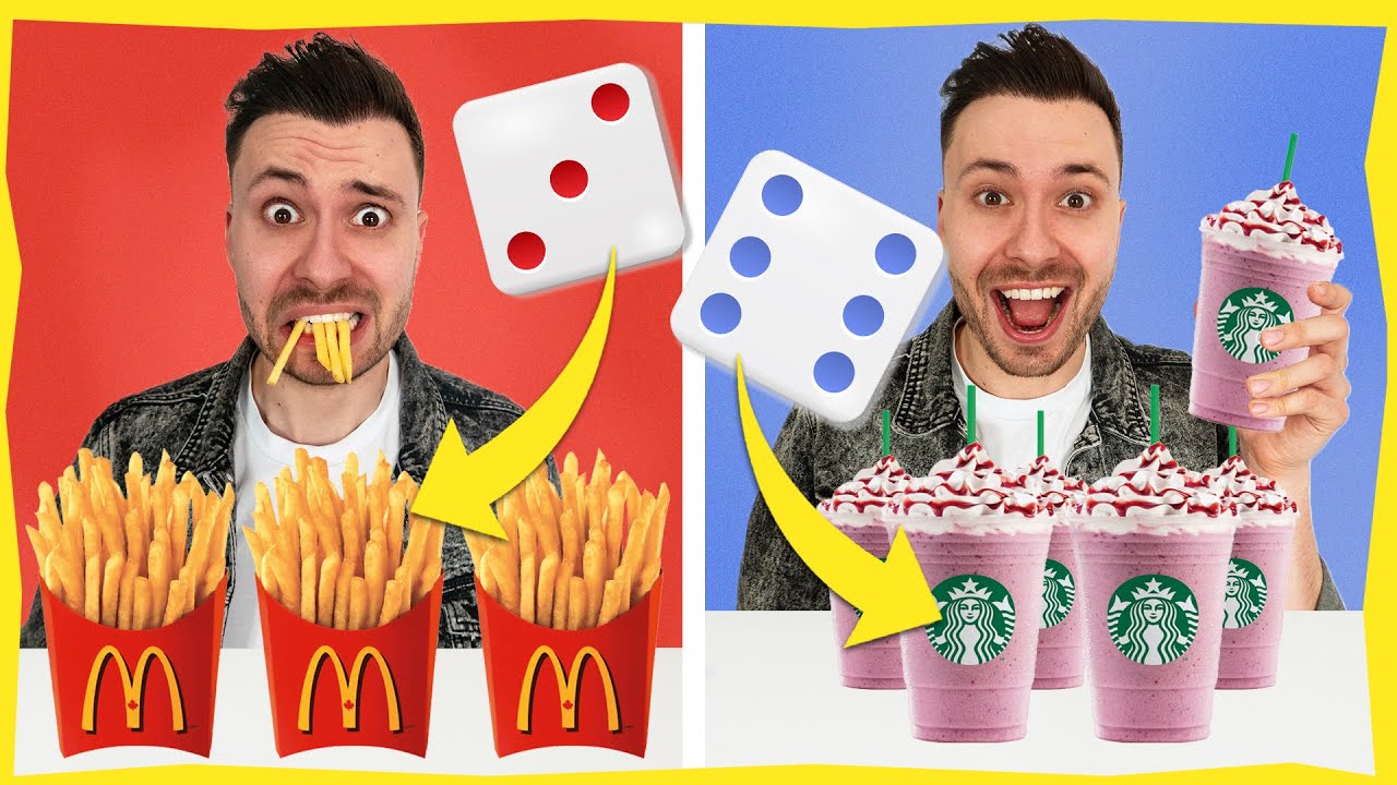 1 DAG EEN DOBBELSTEEN LATEN BEPALEN HOEVEEL IK EET & KOOP (Experiment)