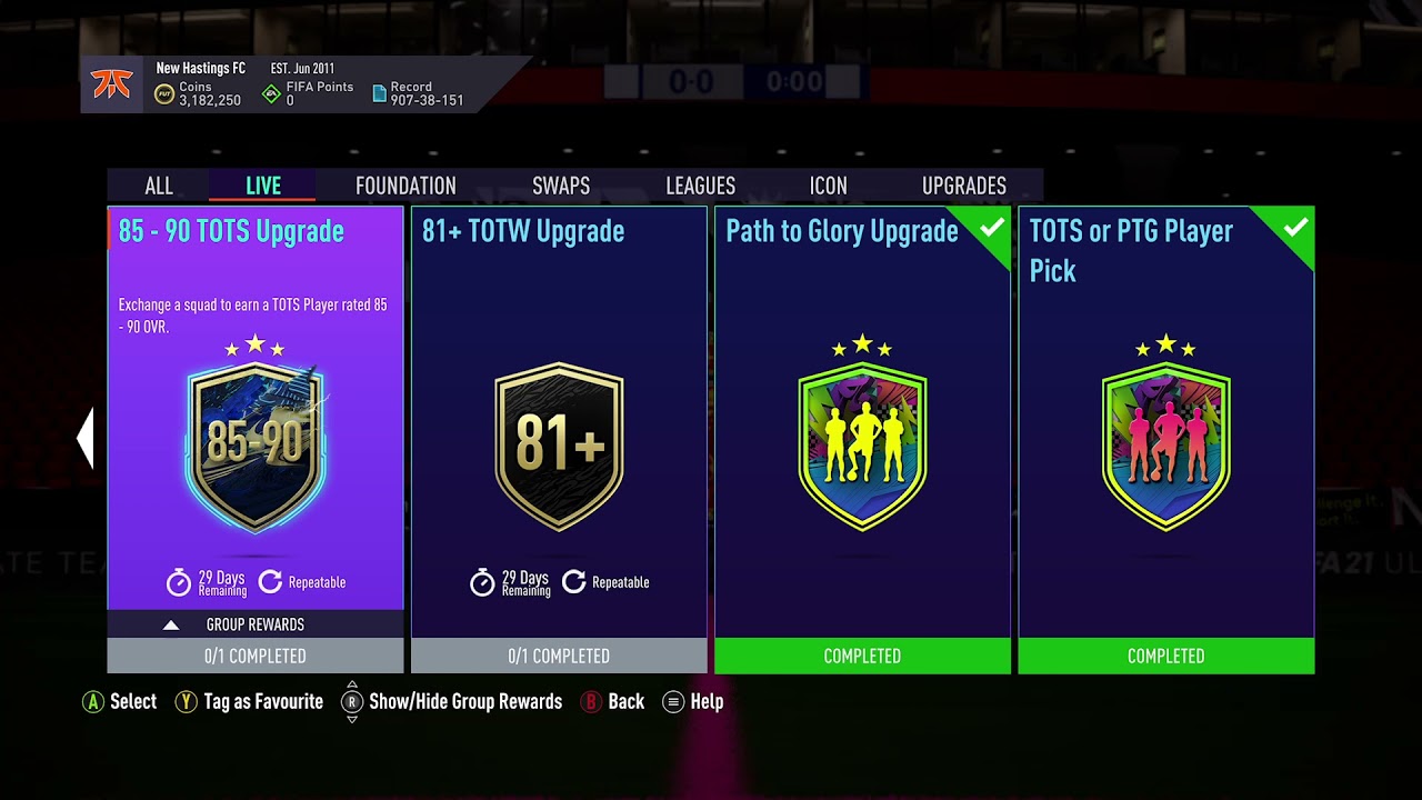 85-90 TOTS Upgrade Pack SBC FIFA 21