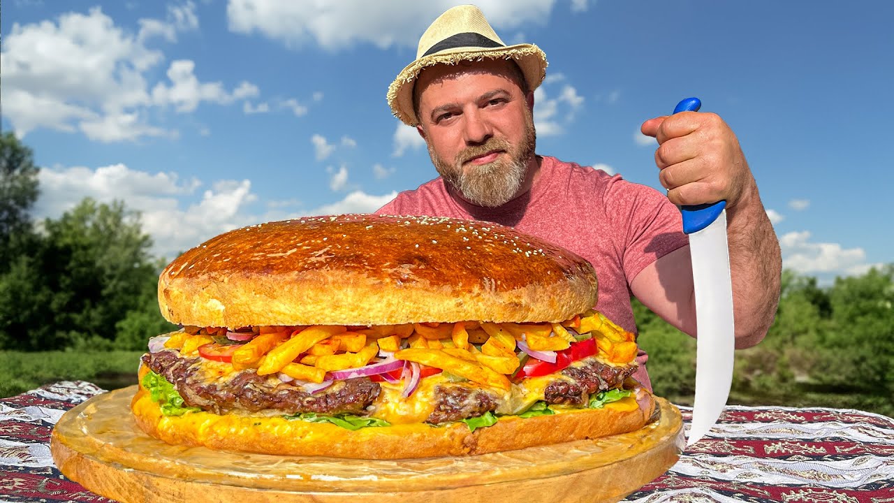 Enormous Burger 10 lb For Me And Small For My Beloved Daughter!