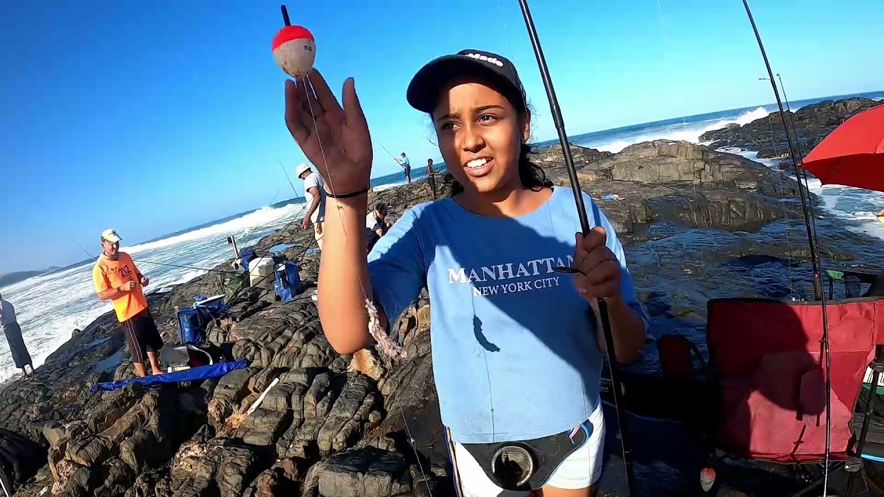 Fun Fishing Frenzy- Took our little cousin fishing and crab bait demo