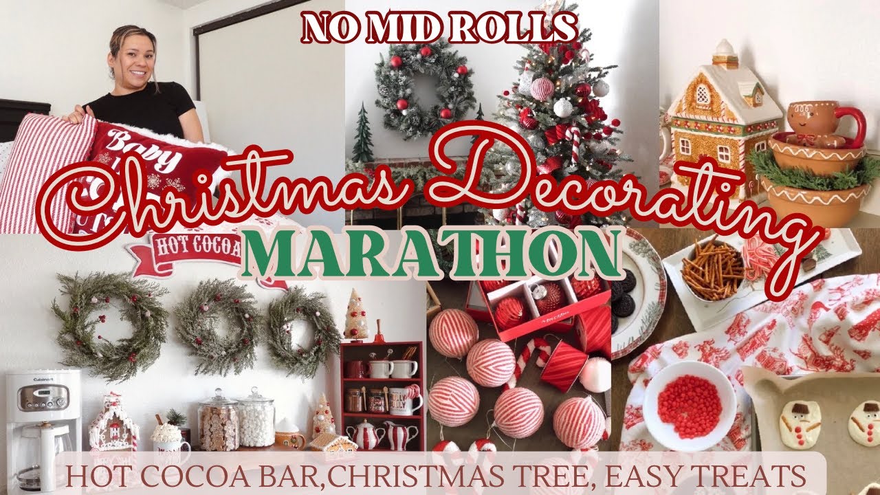 🎄 CHRISTMAS MARATHON DECORATE WITH ME | CHRISTMAS DECOR IDEAS | CHRISTMAS HOT COCOA BAR IDEAS #xmas