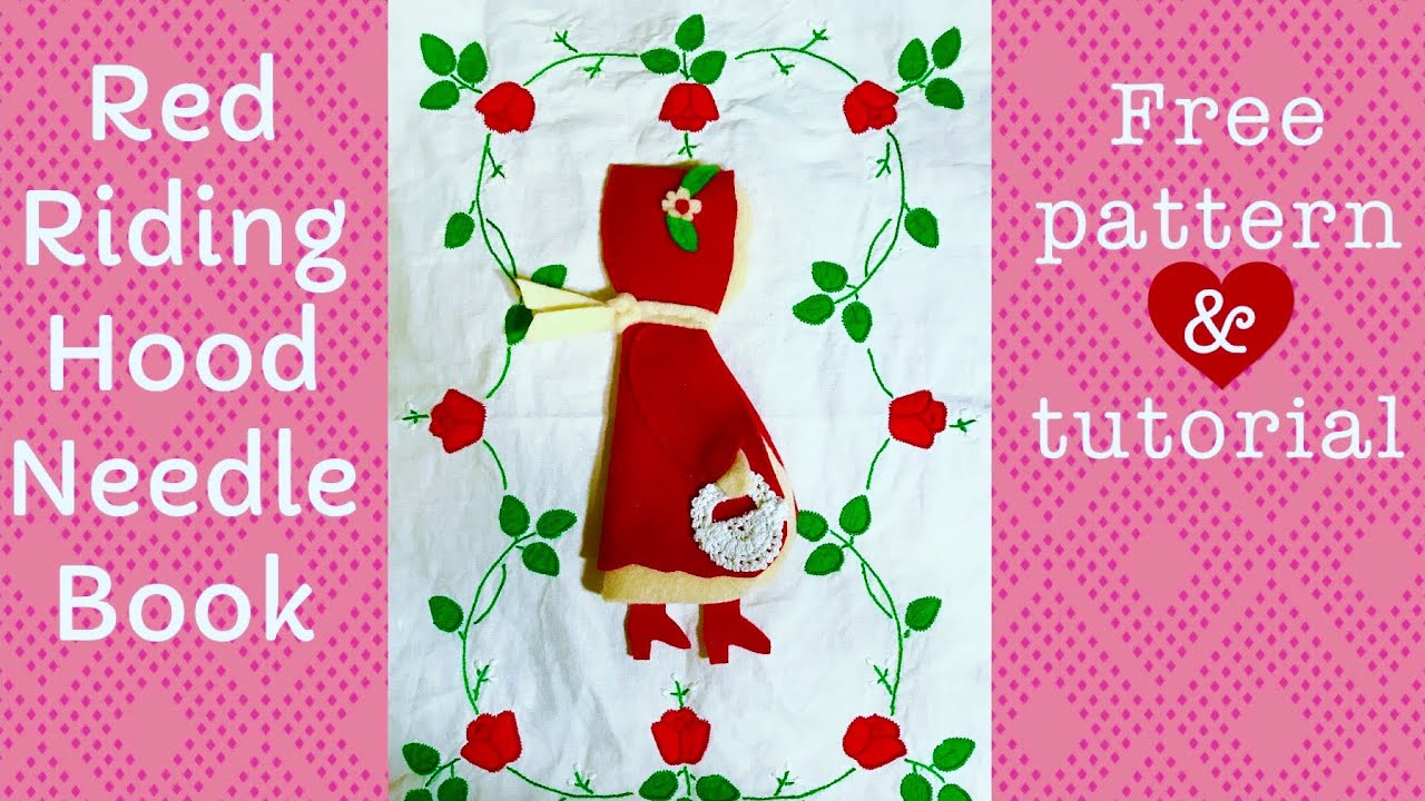Needlebook free pattern + tutorial | vintage red riding hood | slow stitch #slowstitching