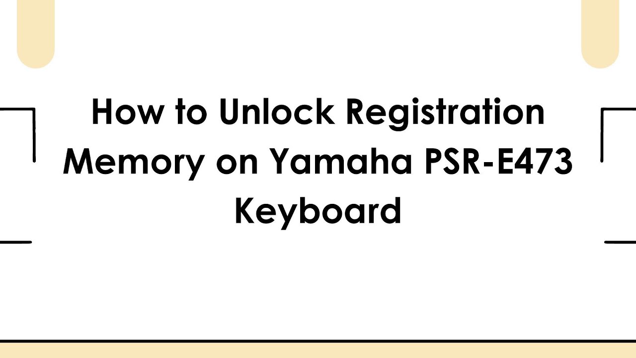 How to Unlock Registration Memory on Yamaha PSR-E473 Keyboard