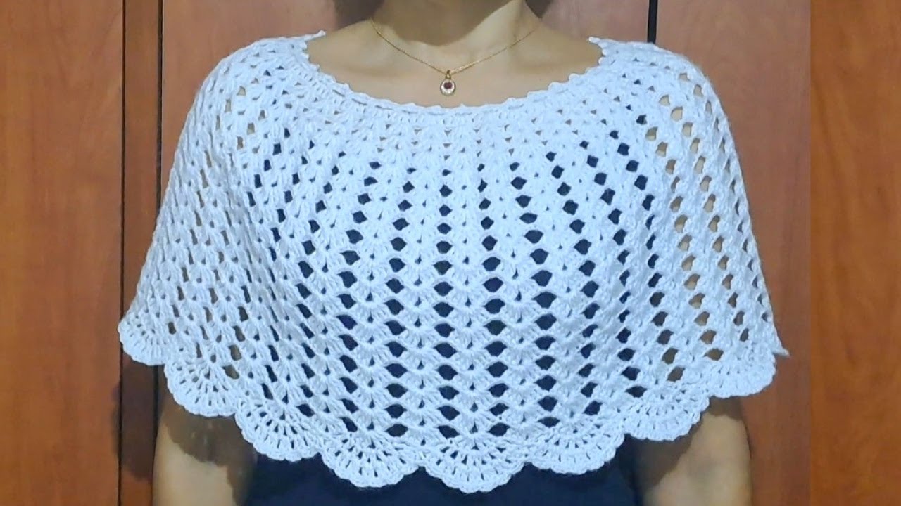 Linda Capa a Crochet F&aacute;cil de Tejer paso a paso/Video tutorial a Ganchillo/ (Con DOBLAJE Autom&aacute;tico)