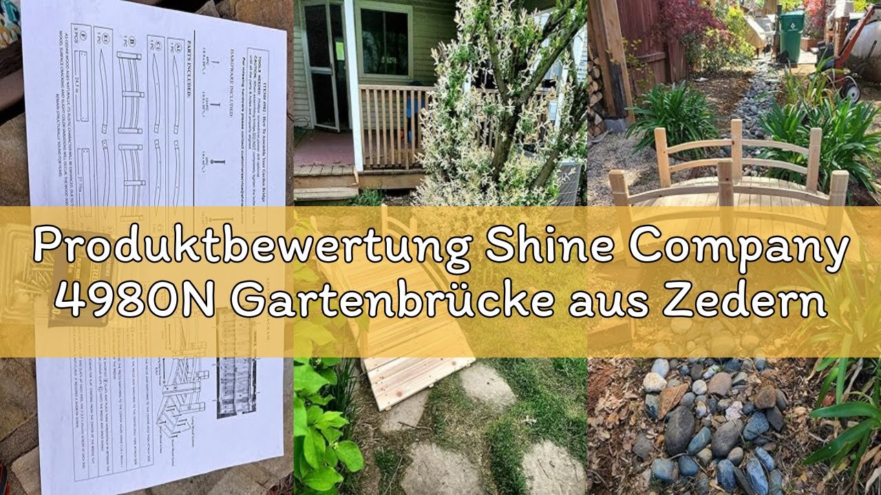 Produktbewertung Shine Company 4980N Gartenbrücke aus Zedernholz, mit Seitenschienen, 1,2 m, Natur