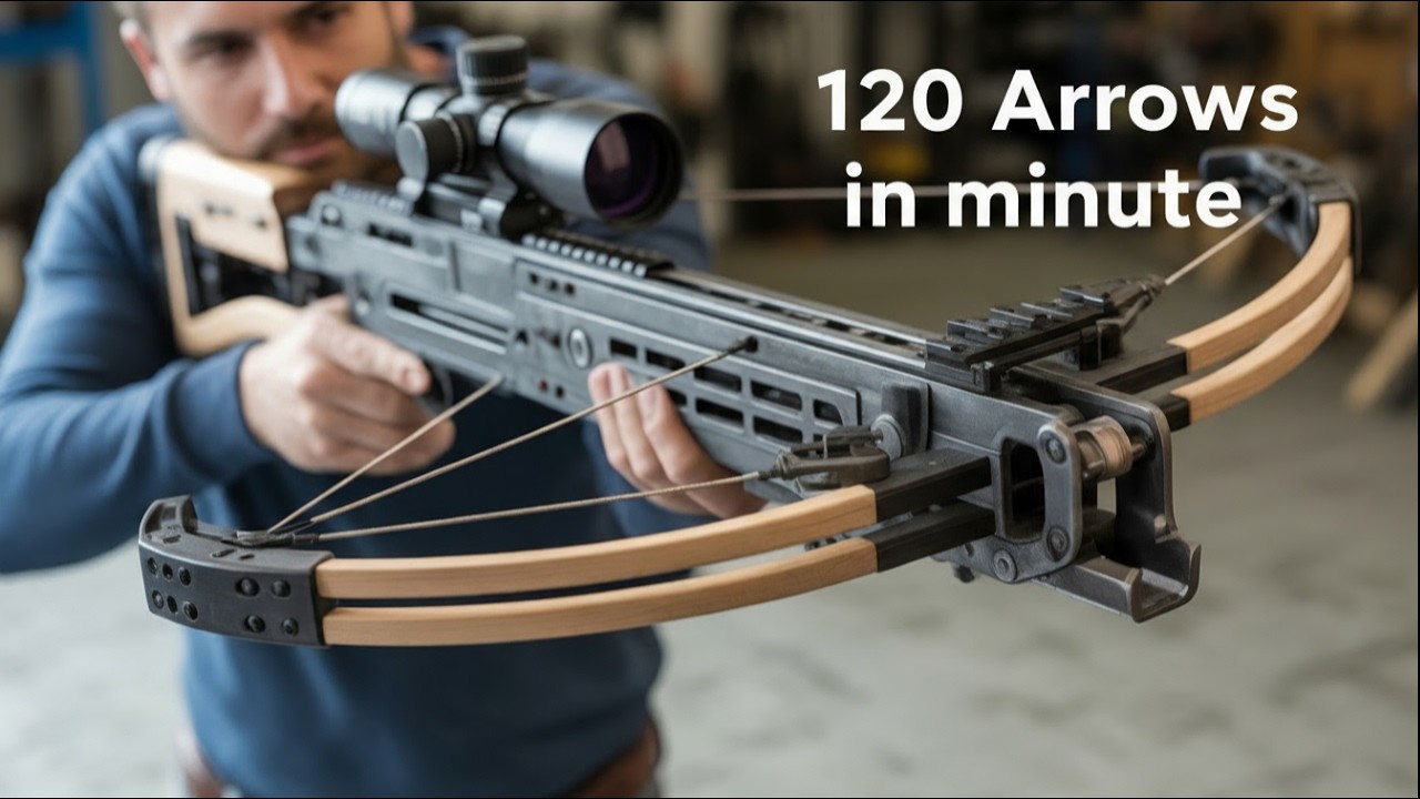 Я построил самозаряжающийся автоматический арбалет🎯