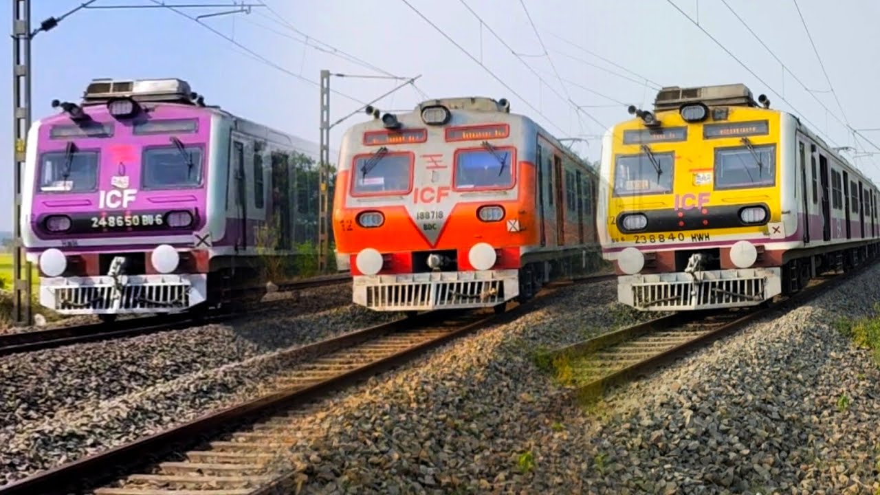 🚆Indian Railways: Defferent Types Of EMU Medha Skipping At Huge Rail Curve Furiously!