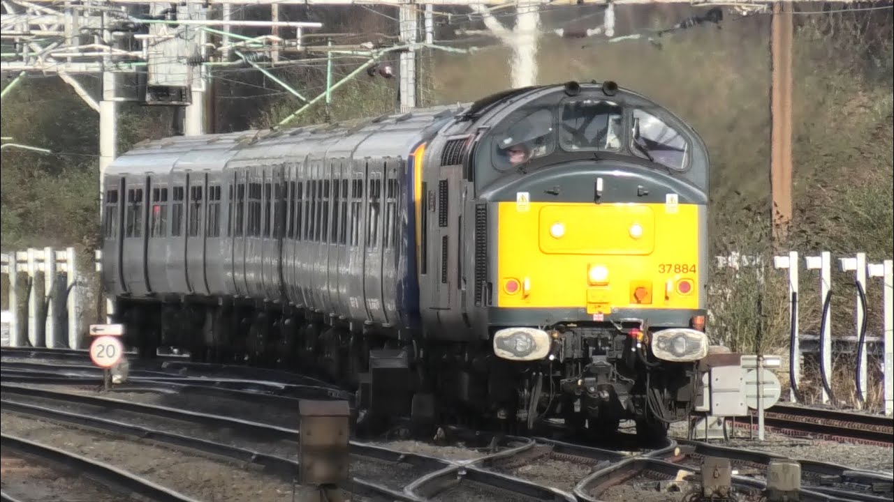 Trains at Crewe  14/2/24 37884 Drag Northern Units For Scrap RailAdventure HST Drag Merseyrail 777