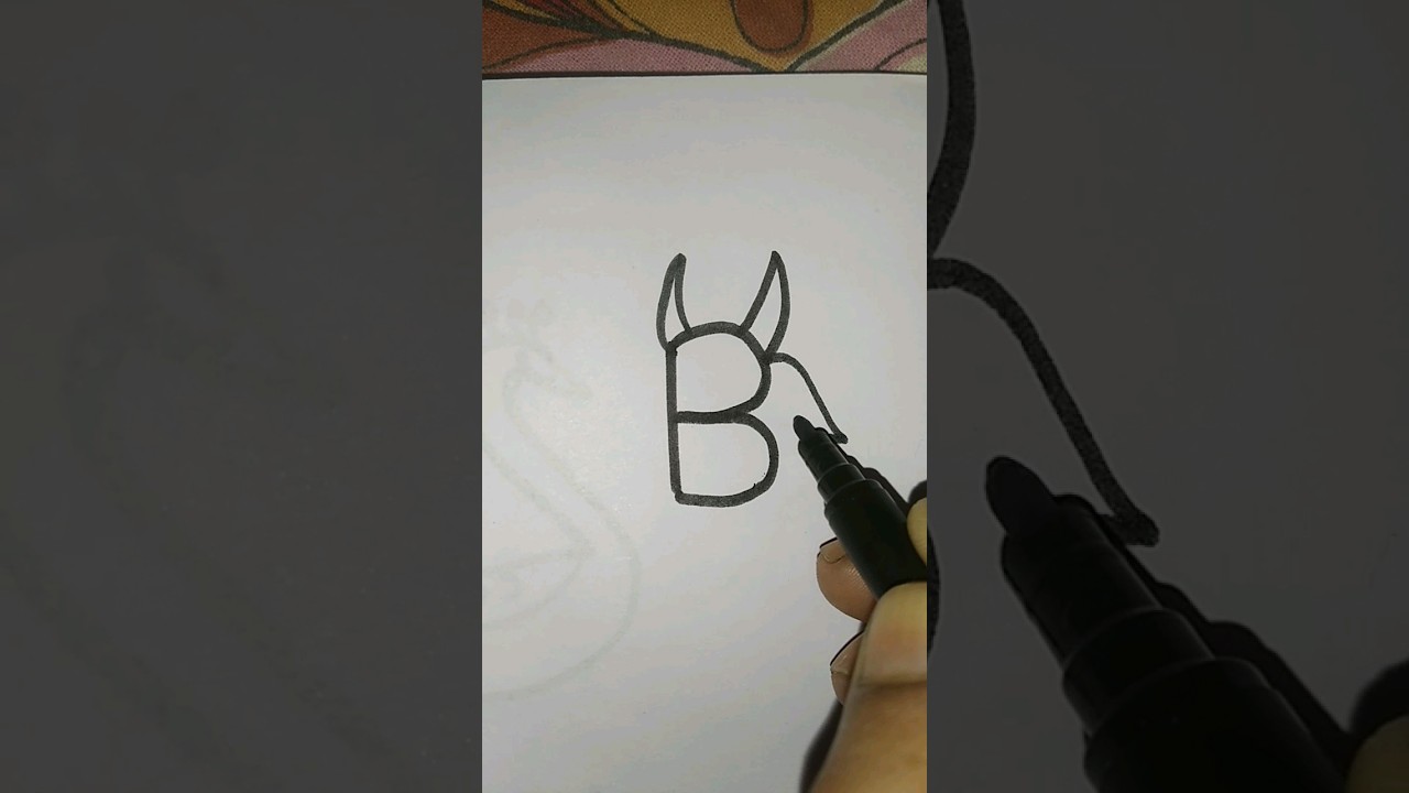 Draw goat face with letter B #youtubeshorts #shortsfeed #shorts