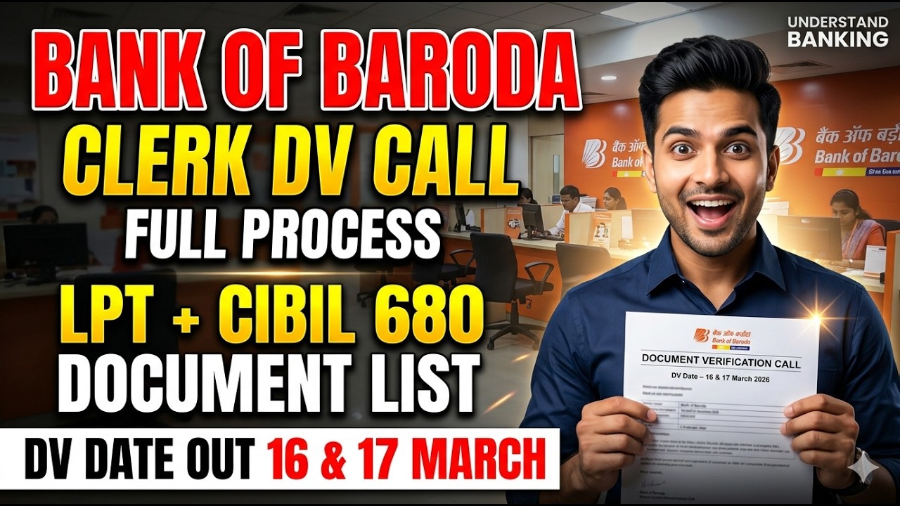 Bank of Baroda Clerk DV Call Out 🔥 | DV Date, Documents, LPT & CIBIL 680 Explained