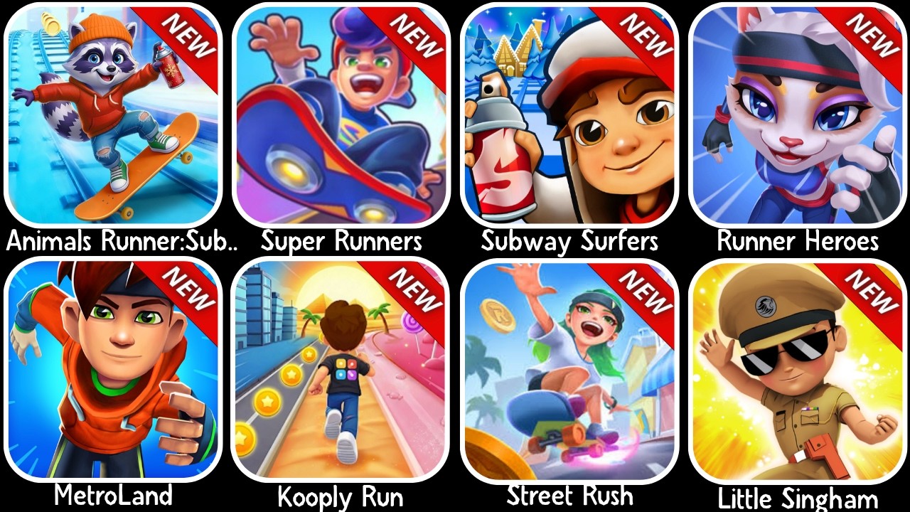 Animals Runner: Subway, Super Runners, Subway Surfers, Runner Heroes, MetroLand, Kooply Run, ...