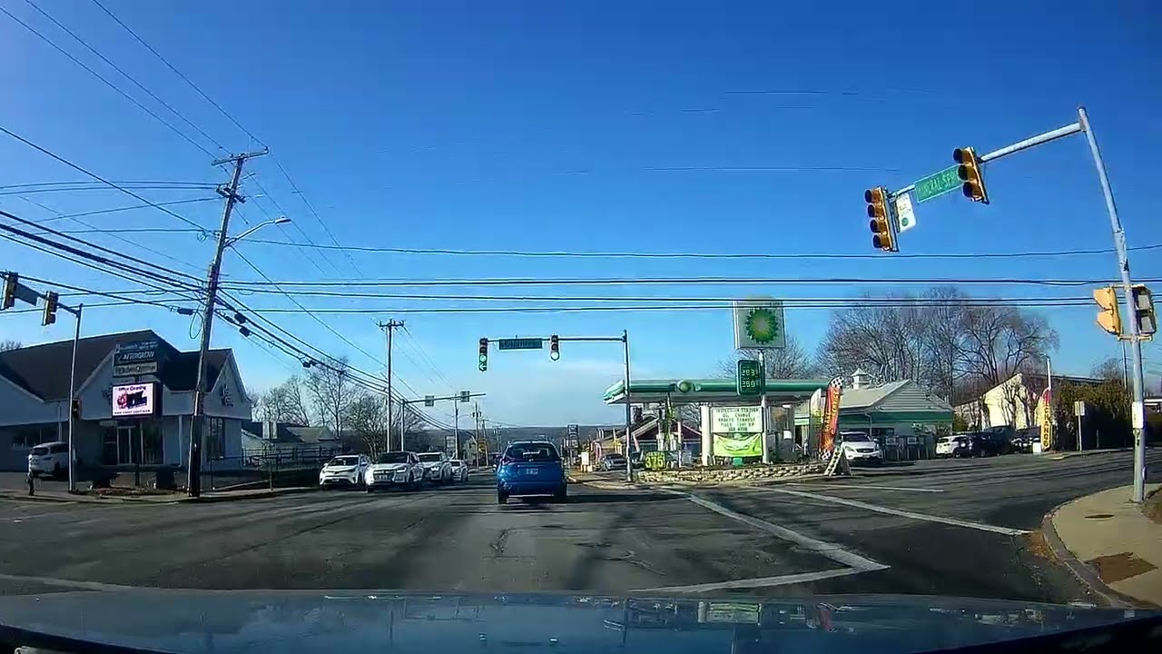 Driving from North Providence to Cranston, Rhode Island