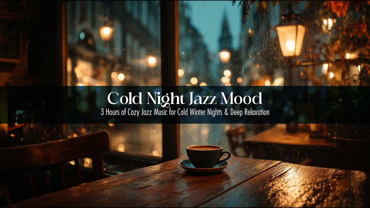 Cozy Night Jazz ☕ POV Warm Room | Snow Outside the Window