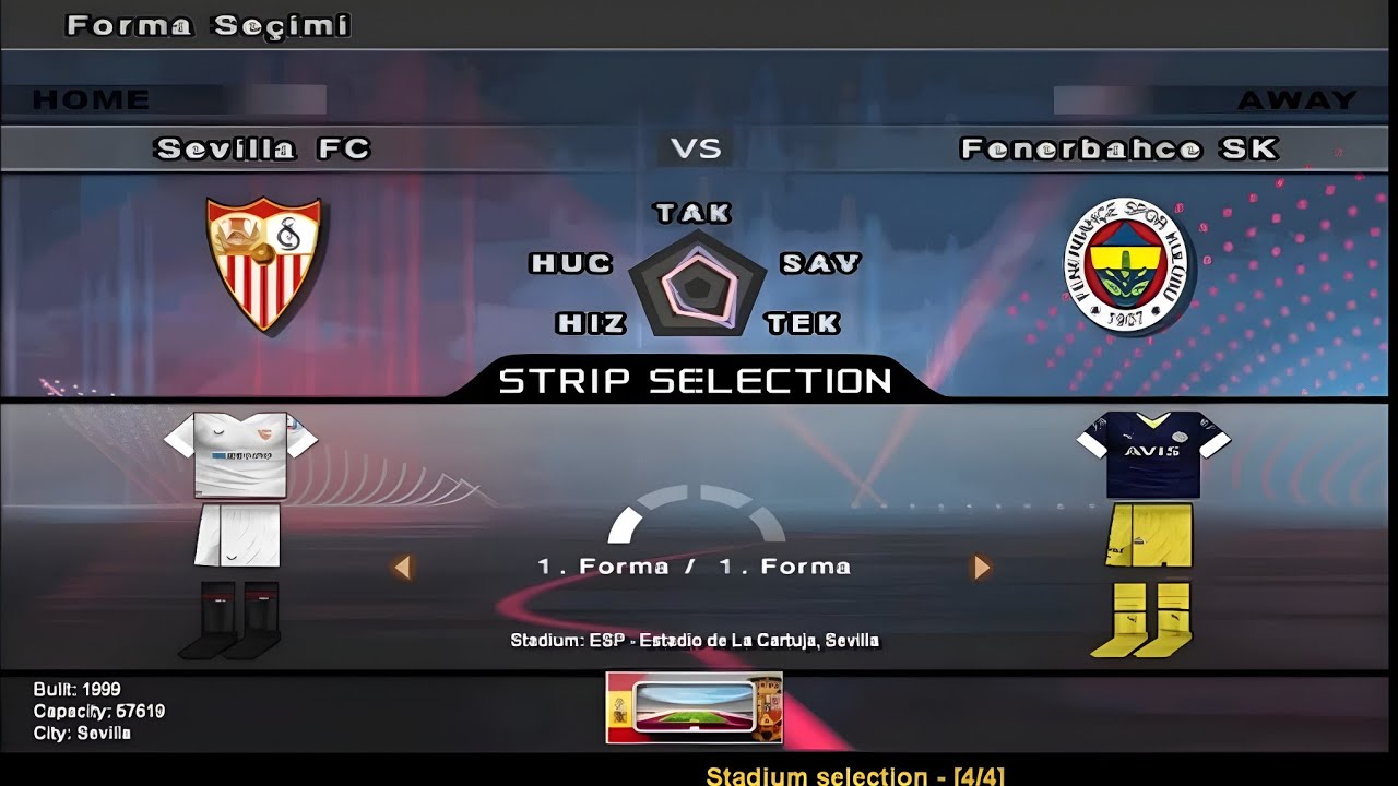 PES 6 (22/23 yaması ) SEVİLLA-FENERBAHÇE UEFA AVRUPA LİGİ SON 16 TURU