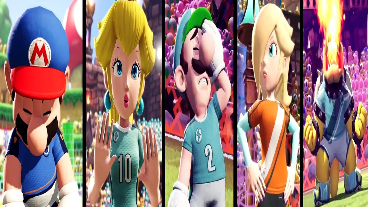 Mario Strikers Battle League - All Characters Losing Animation
