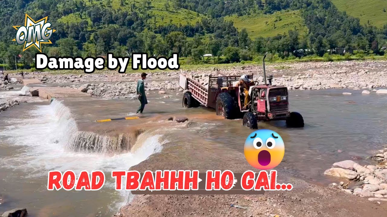 MTBC road on nala rangar Abbaspur Potha destroyed
