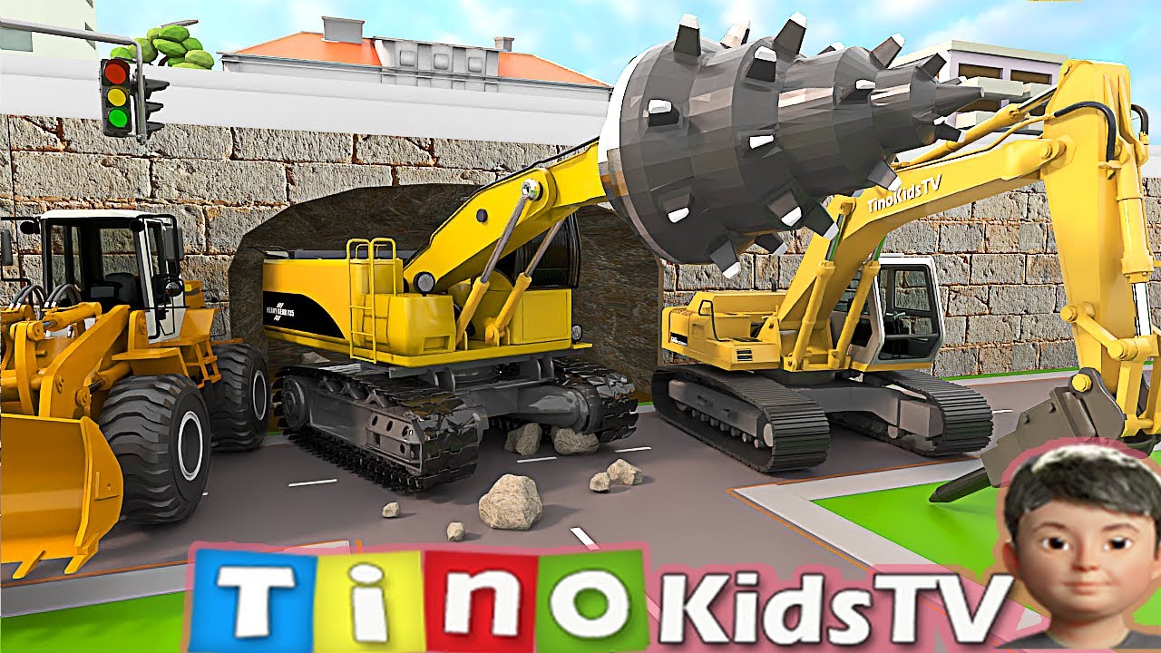 Road Header Excavator & Driller Trucks In Action | Road Tunnel Construction Simulation
