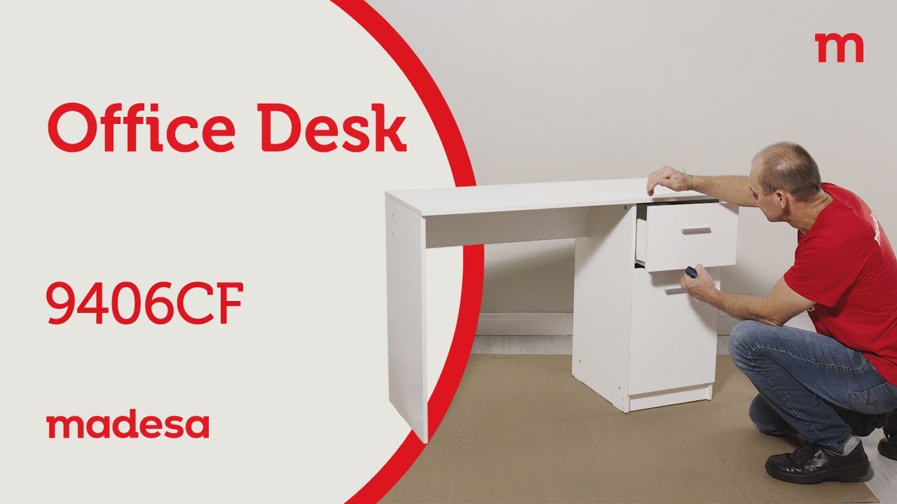 Madesa 43 inch Compact Desk with Drawer and Door