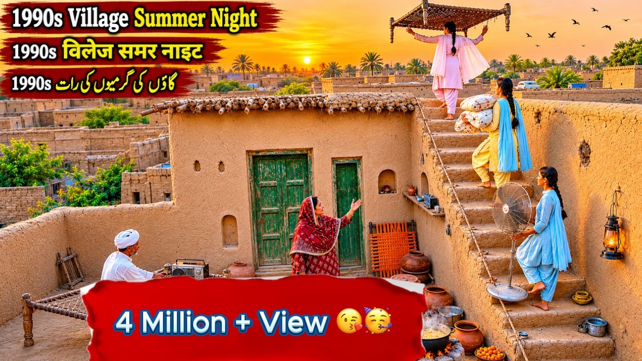 1990s Village Summer Nights 🌙 | Chat Par Sona, Family Memories & Desi Rooftop Life 😢 | full story
