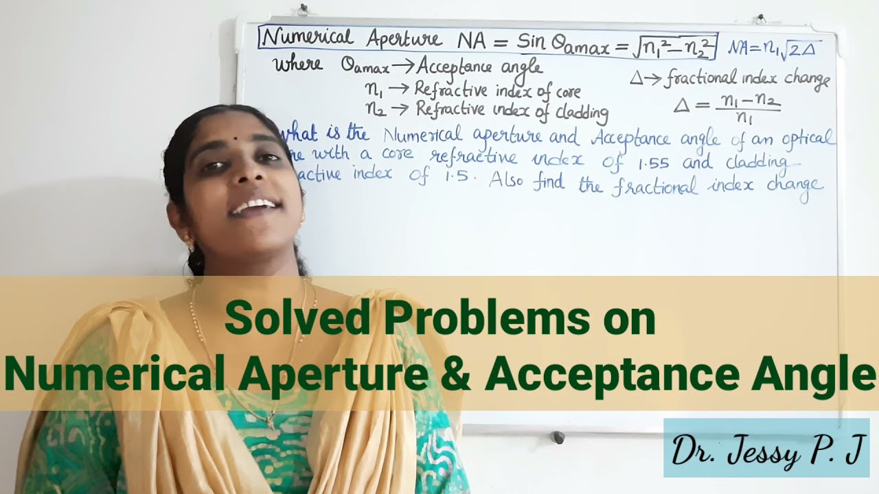 Solved Problems on Numerical Aperture and Acceptance Angle of optical fibres