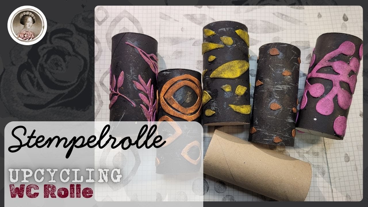 Moosgummi Klorollen Stempel, Roller Stamp, Toilet Paper, Foam Rubber, Junkjournal, Upcycling