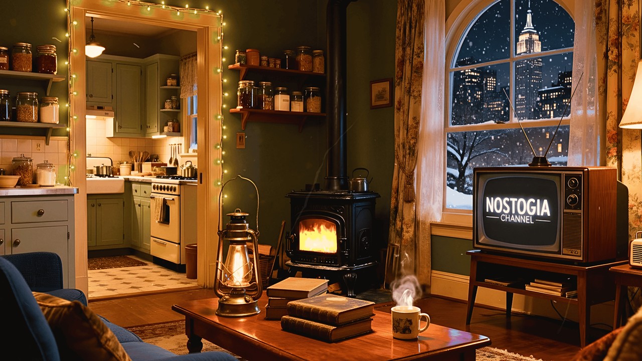 Relaxing Snowy Night and You’re Listening to Vintage Music in a Cozy Apartment | unwind relax sleep