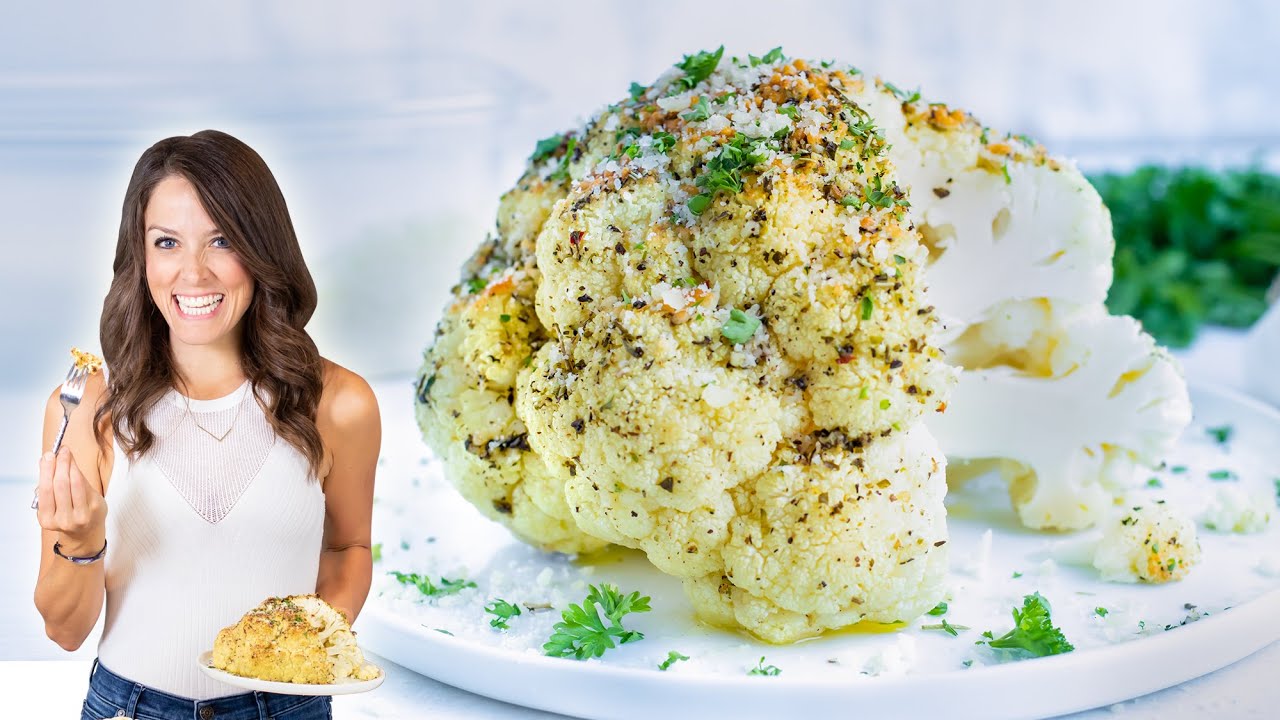 Holiday-Worthy Garlic & Herb Whole Roasted Cauliflower