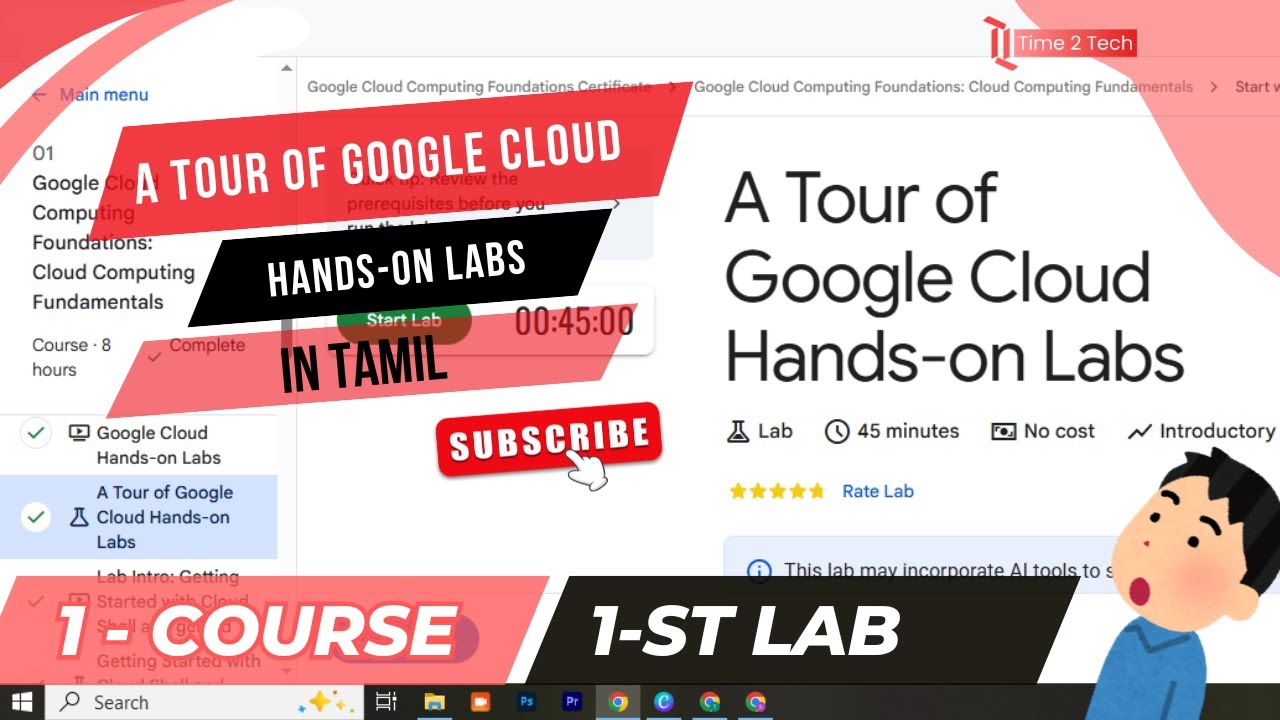 🚀 Google Cloud Hands-on Labs in Tamil Tutorial | Just 1:30 Minutes 😳 |📚 Naan Mudhalvan | Time 2 Tech