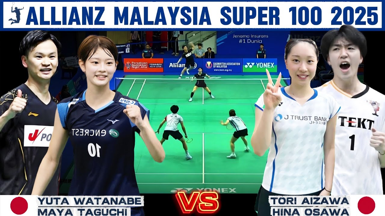 Yuta Watanabe/Maya Taguchi vs Aizawa/Osawa | QF | Allianz Malaysia Super 100 2025 Badminton