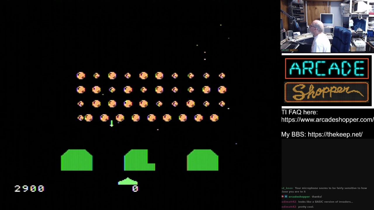 arcadeshopper stream from 10/21/2021 TI-99/4A games and demos